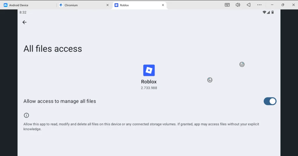 Allow access to manage all files