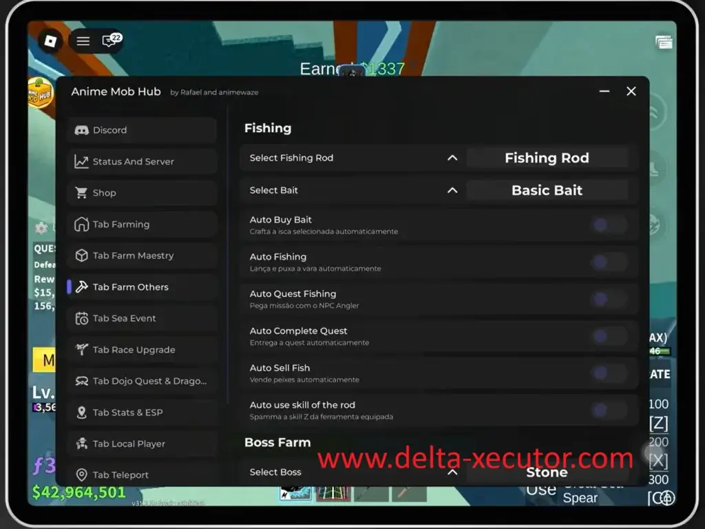 Delta Executor 9 Blox Fruits script running in Delta Executor