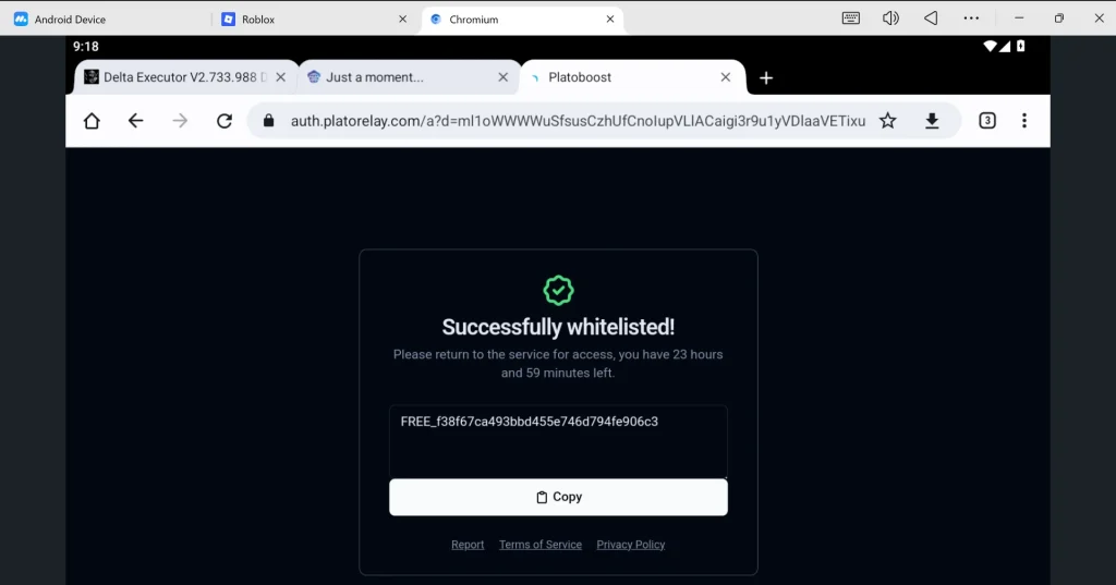 Create you Delta Executor key for Windows PC