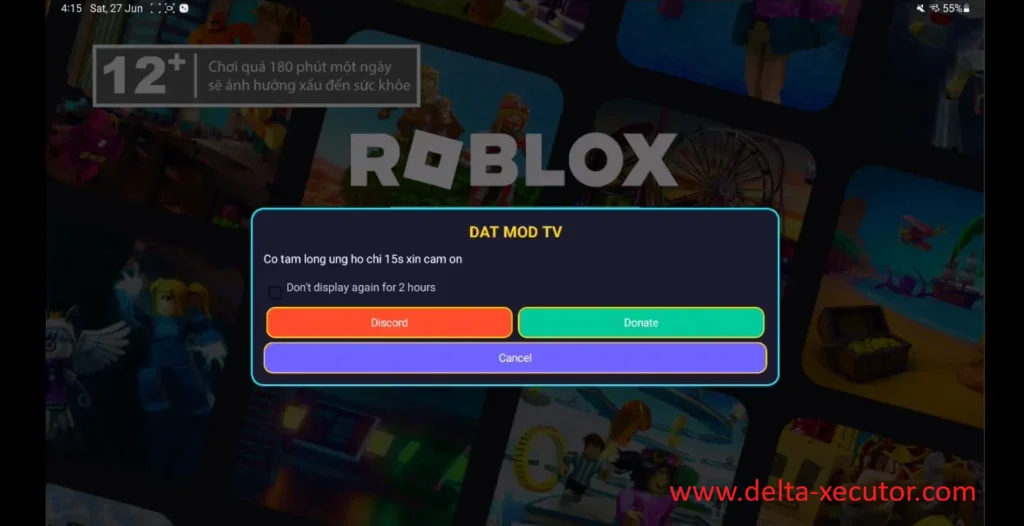 Delta Executor 33 Delta Executor VNG running with Roblox VN