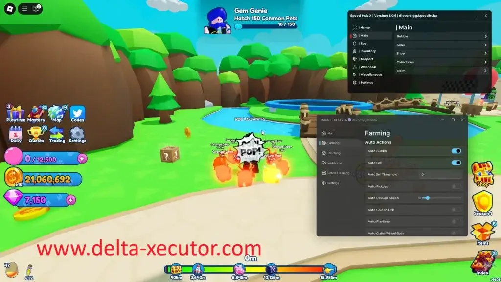 Delta Executor 12 Delta Executor running a Bubble Gum Simulator Infinity