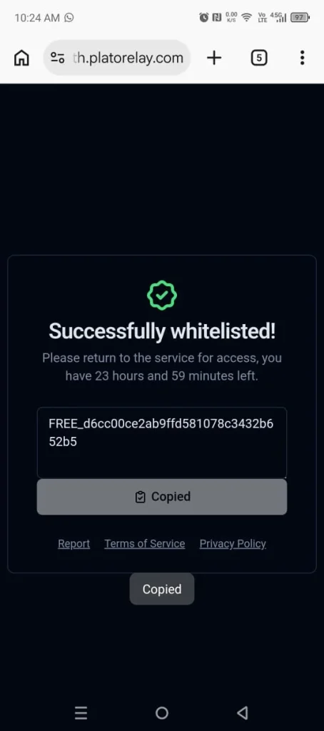 Delta Executor verification key copied