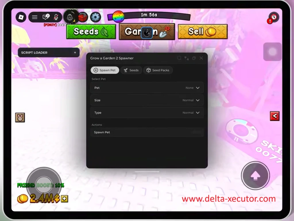 Delta Executor 1 Grow a garden running Delta Executor scripts