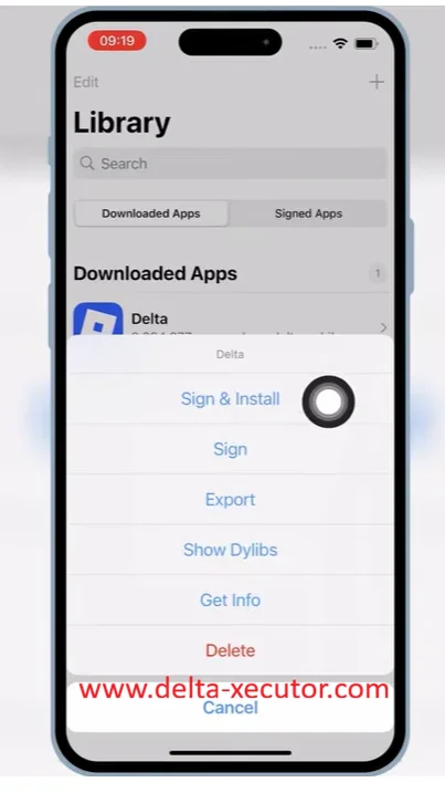 Delta Executor 18 Sign and install the Delta Executor IPA using KSign on iPhone and iPad