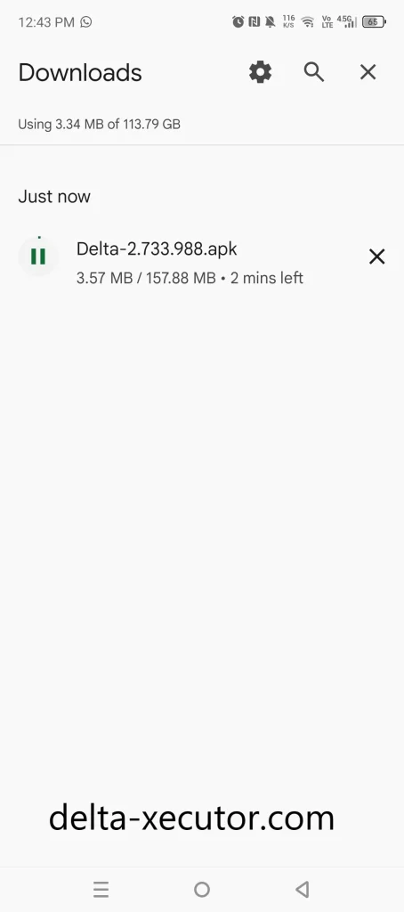 Delta Executor APK downloading on Android