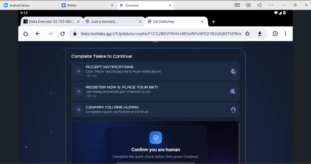 Get your Delta Executor key for Windows PC